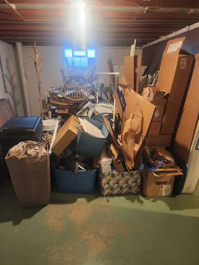 Roll-off dumpster container at job site for 2 Yard Dumpster Rental in Glen Ellyn